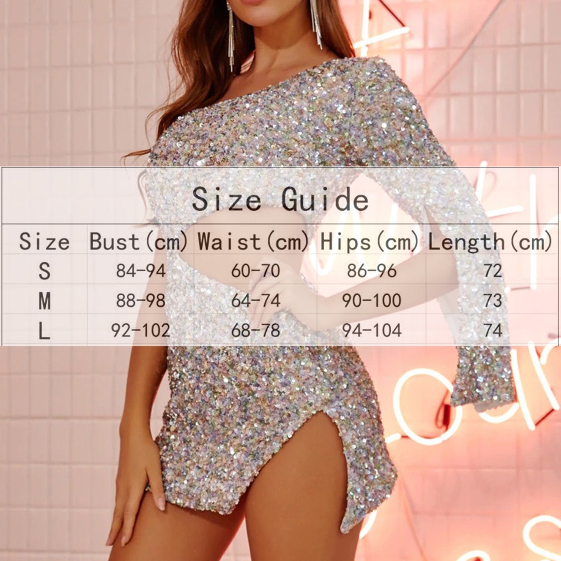 Celebrity Flare Split Glittery Sequins Mini Party Dress