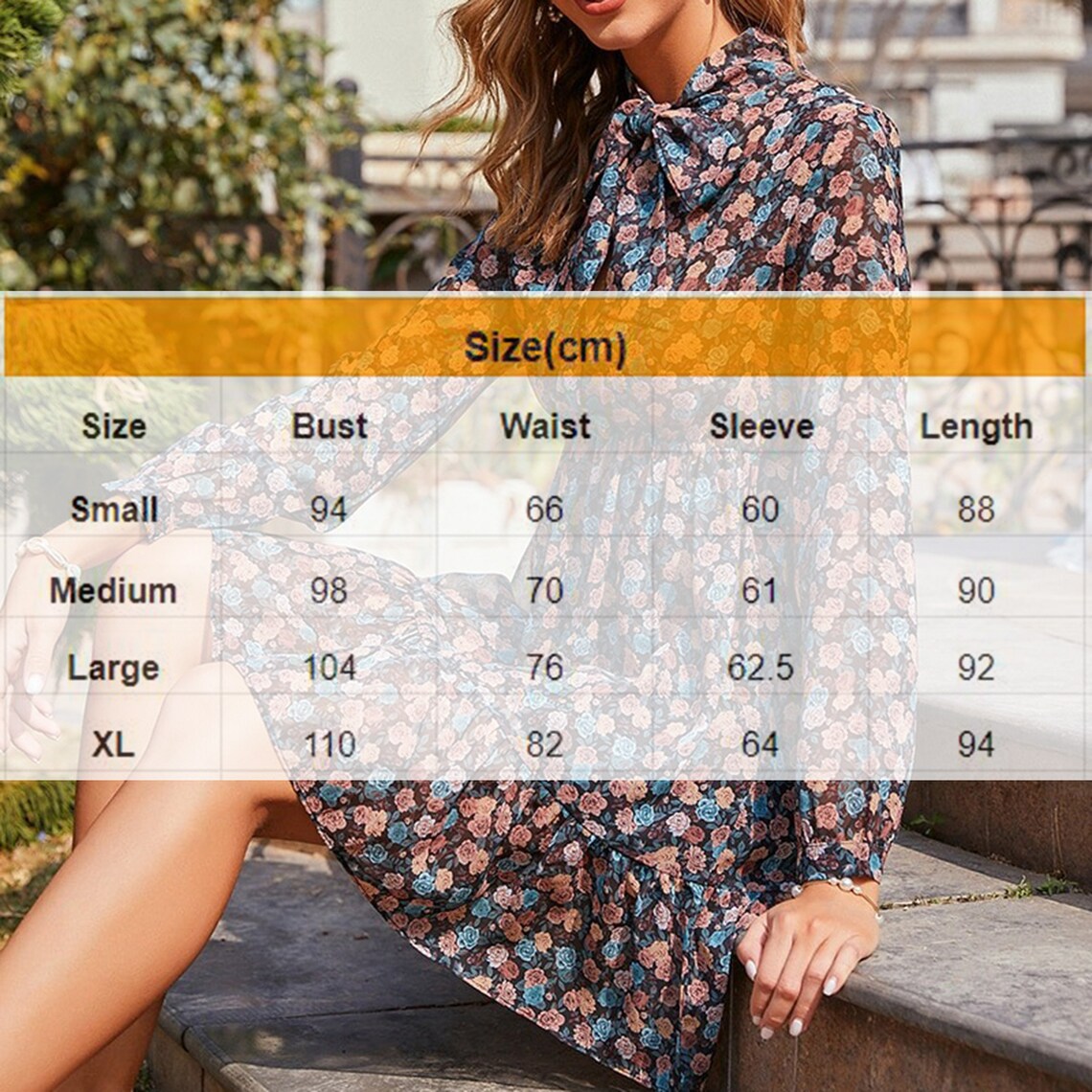 Vintage Bow Tie Floral Print Mini Dress