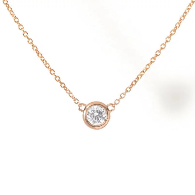 Mini Round Diamond Pendant Necklace