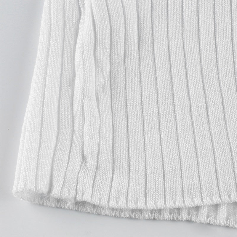 Chic knitted V-neck Short Sleeves Style Women's Skinny Top