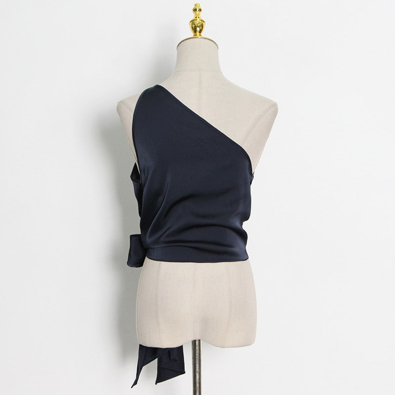 Women's Tank Top Asymmetrical One Shoulder Spaghetti Straps Style