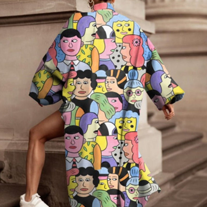 Fashionable Cartoon Print Tracksuit