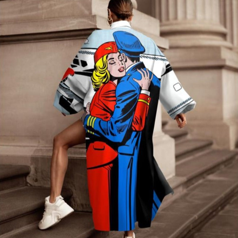 Fashionable Cartoon Print Tracksuit