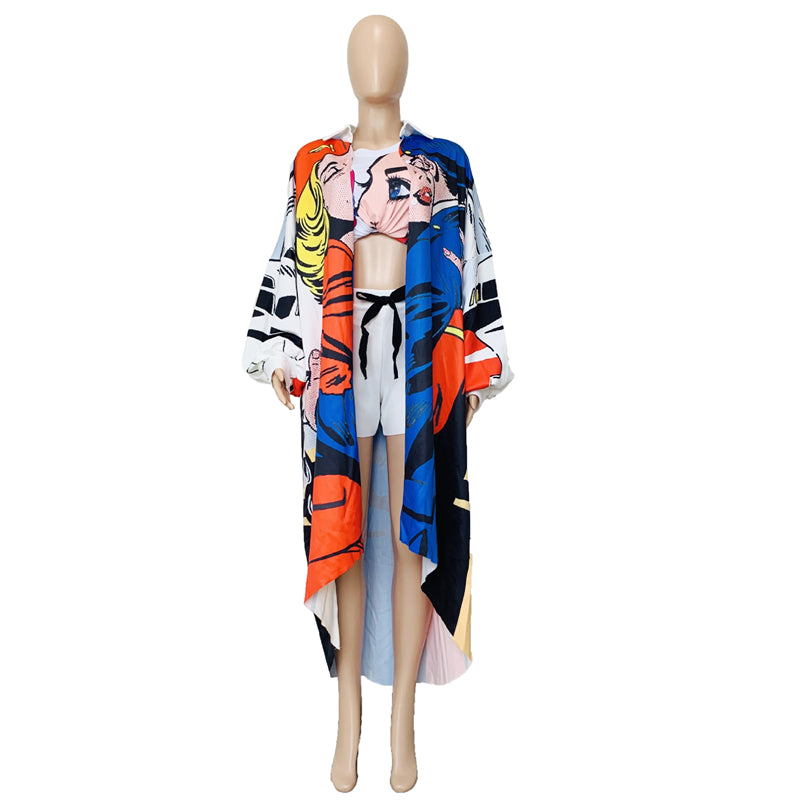 Fashionable Cartoon Print Tracksuit