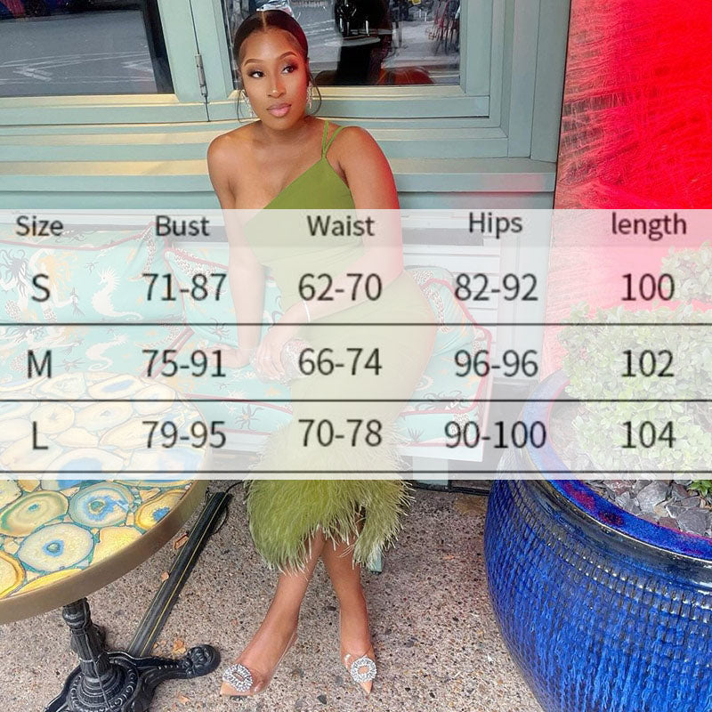 Elegant Feather Trim Bodycon Dress