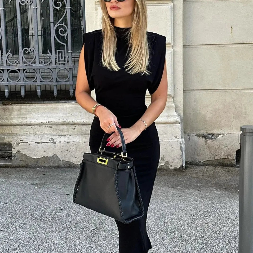 Elegant Black Midi Dress