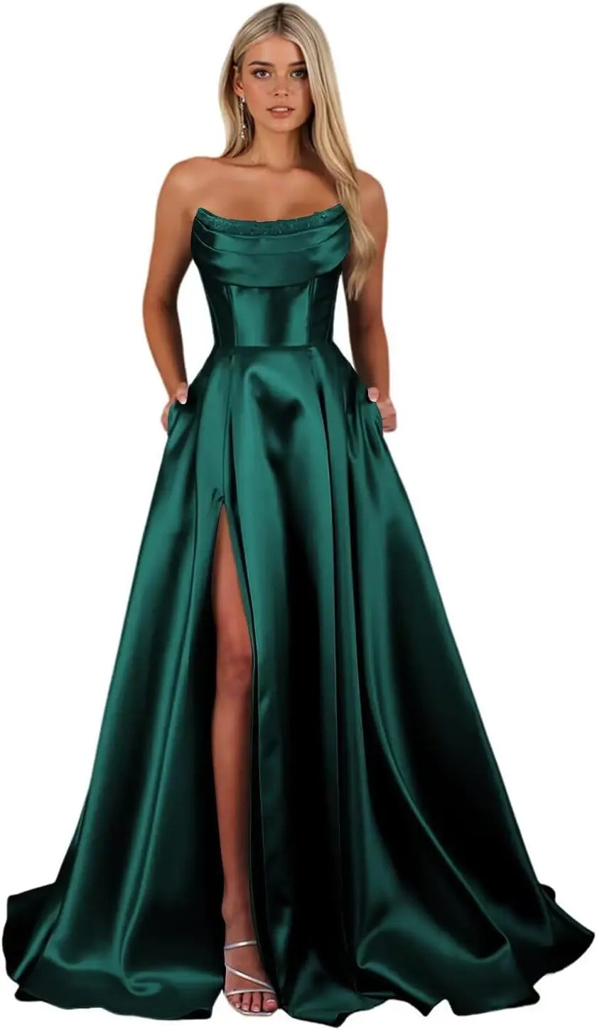 "Éclat du Soir" Satin Gown