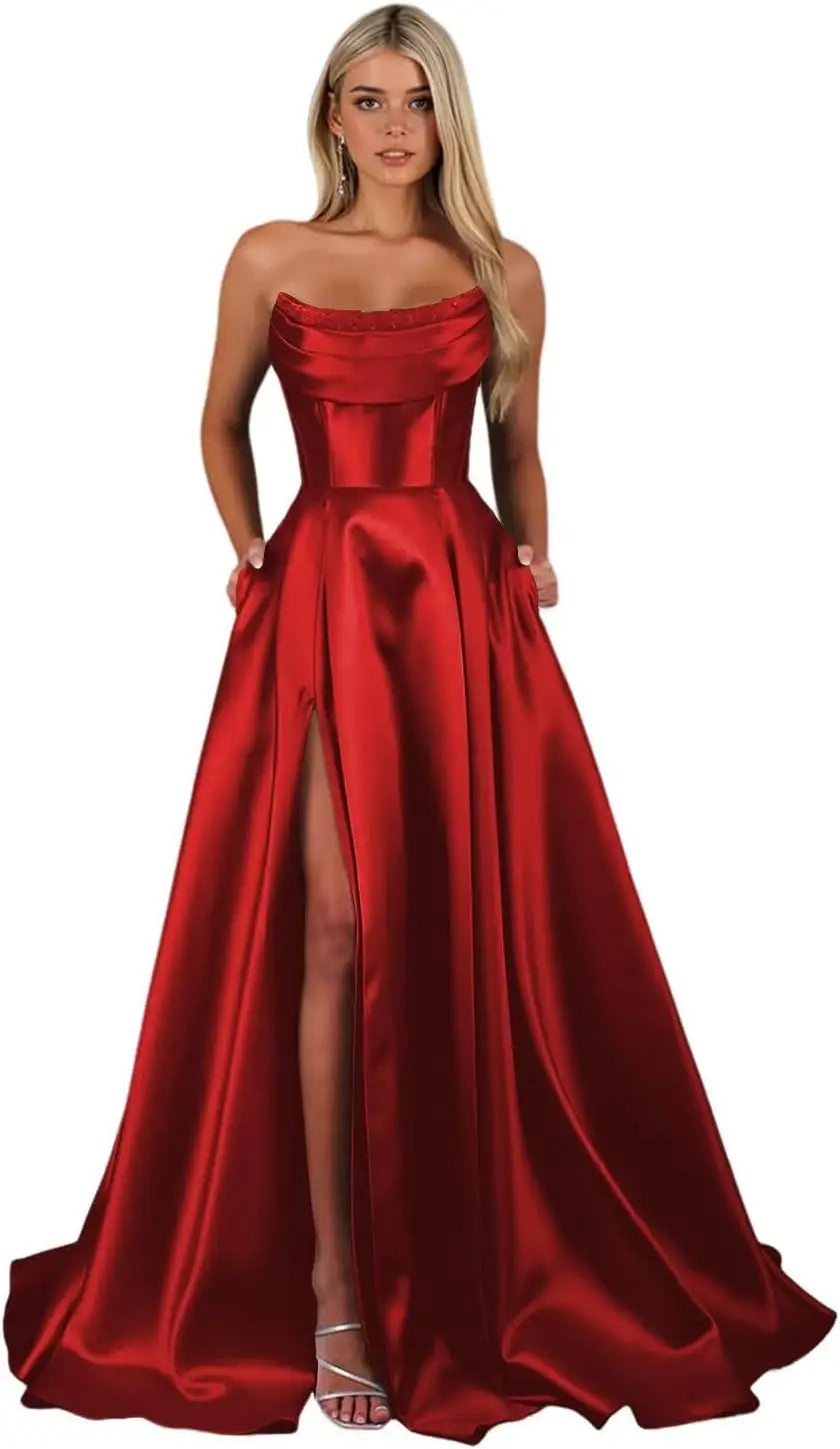 "Éclat du Soir" Satin Gown