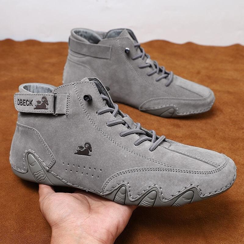 Soft Vulcanized Lace-Up Men Leather Shoes