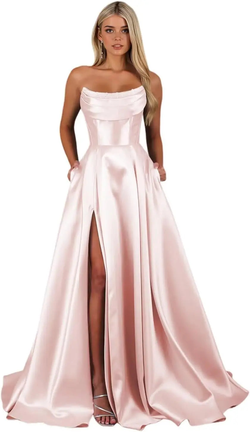 "Éclat du Soir" Satin Gown