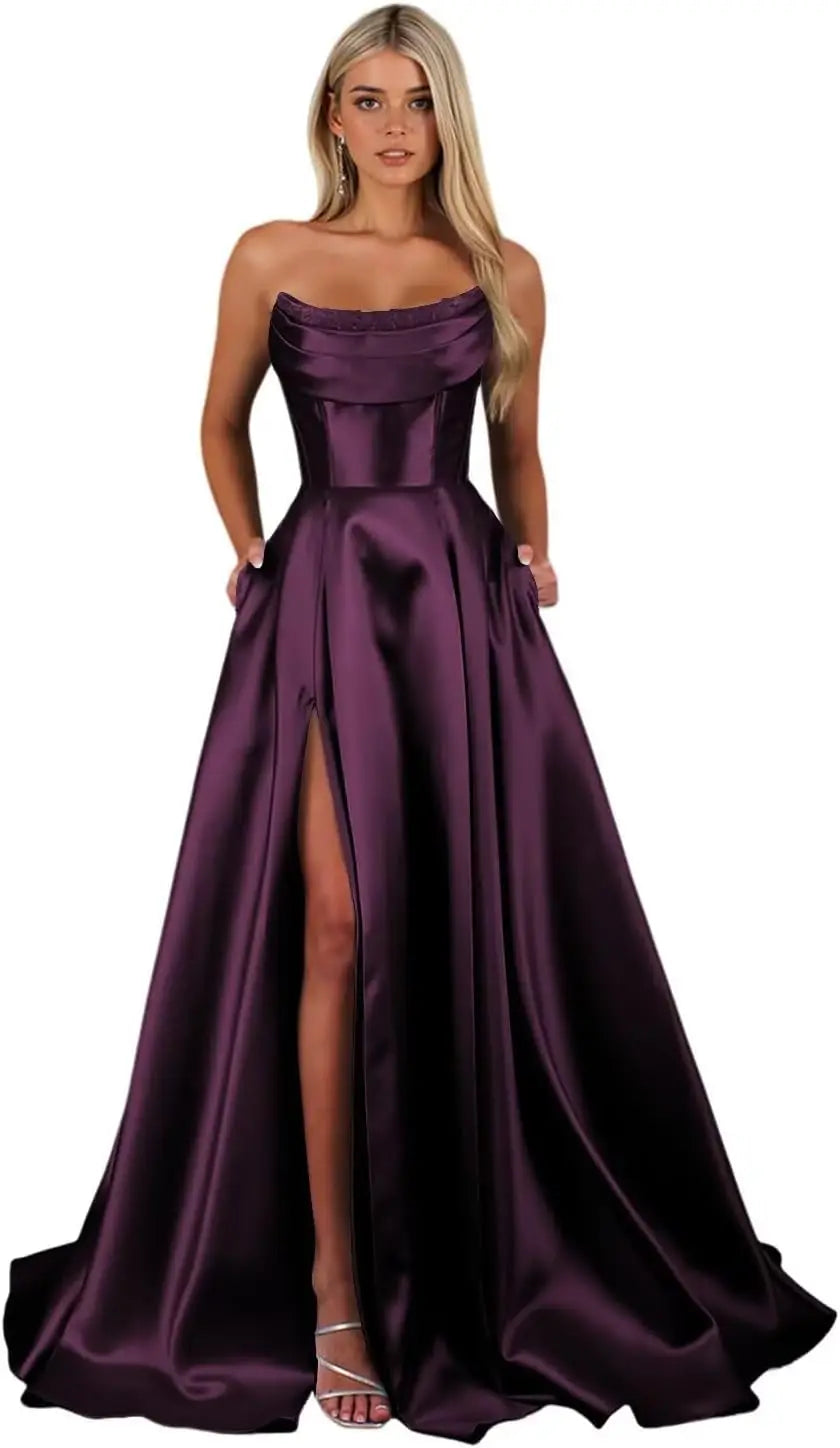 "Éclat du Soir" Satin Gown