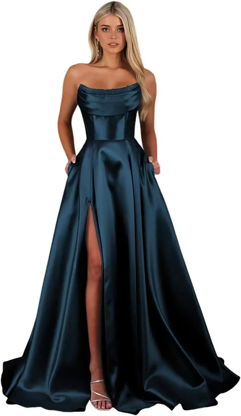 "Éclat du Soir" Satin Gown