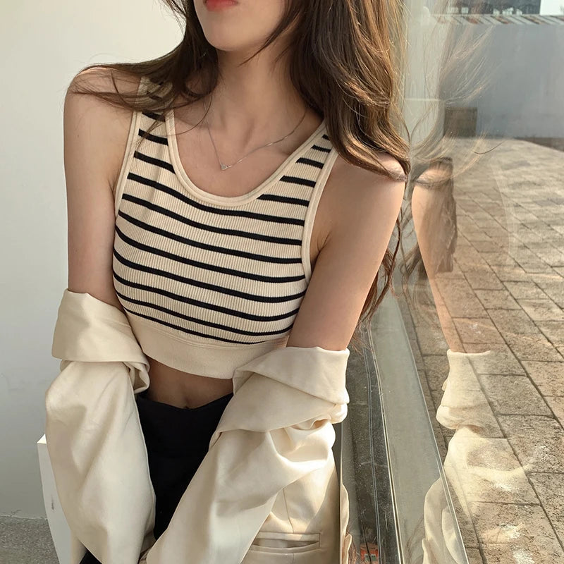 Striped Knitted Camisole Top