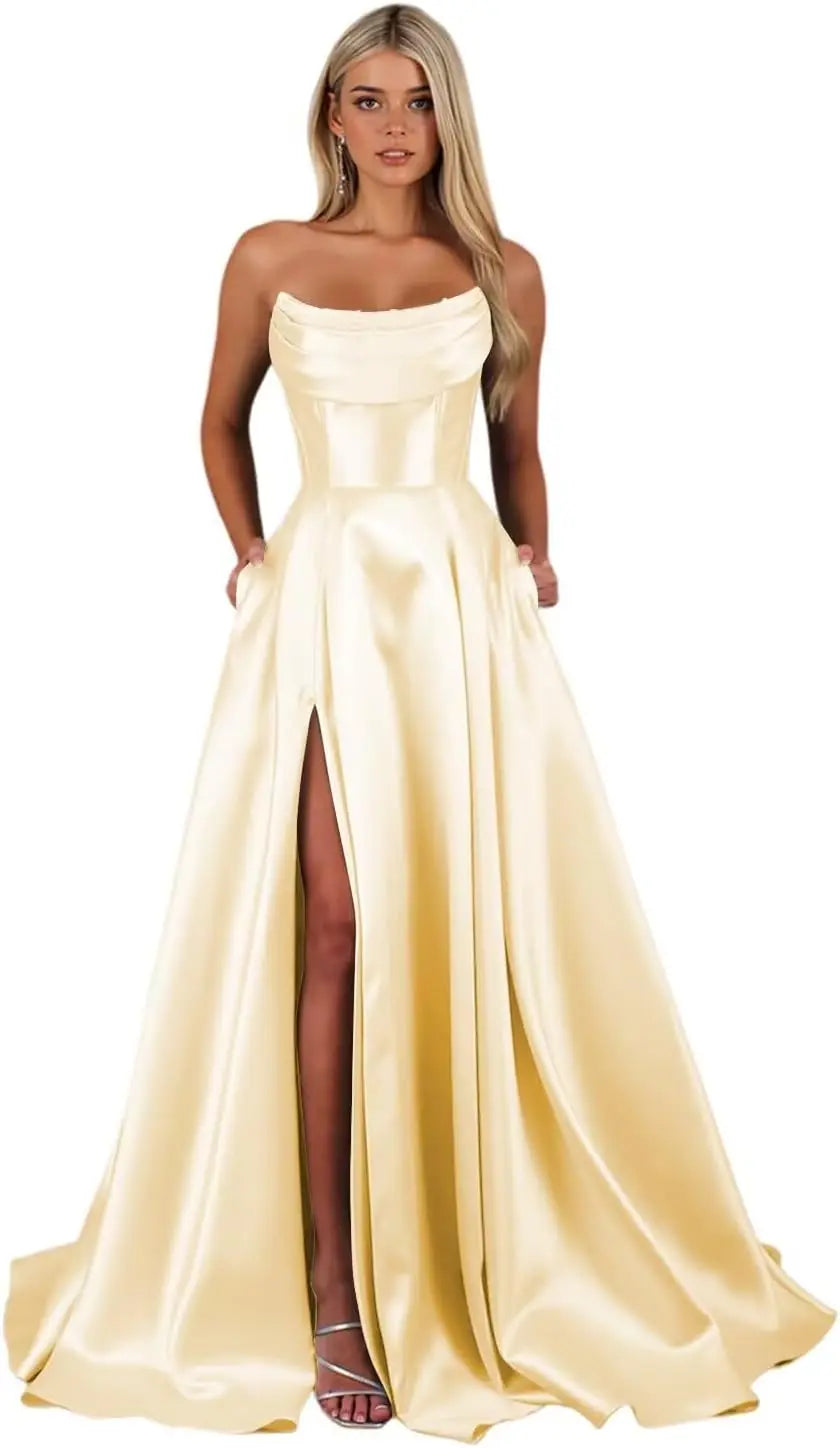 "Éclat du Soir" Satin Gown