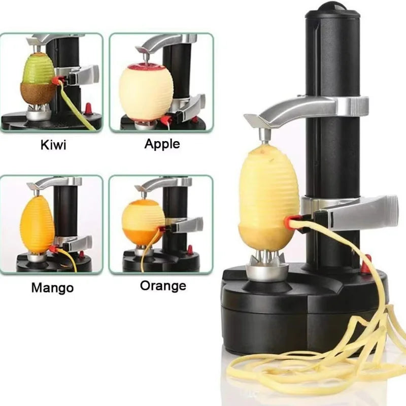 Automatic Electric Potato Peeler & Fruit Slicer Machine - Robotic Rotating Peeler for Apples, Kiwis, Mangoes & Oranges - Hands-Free Kitchen Prep Tool