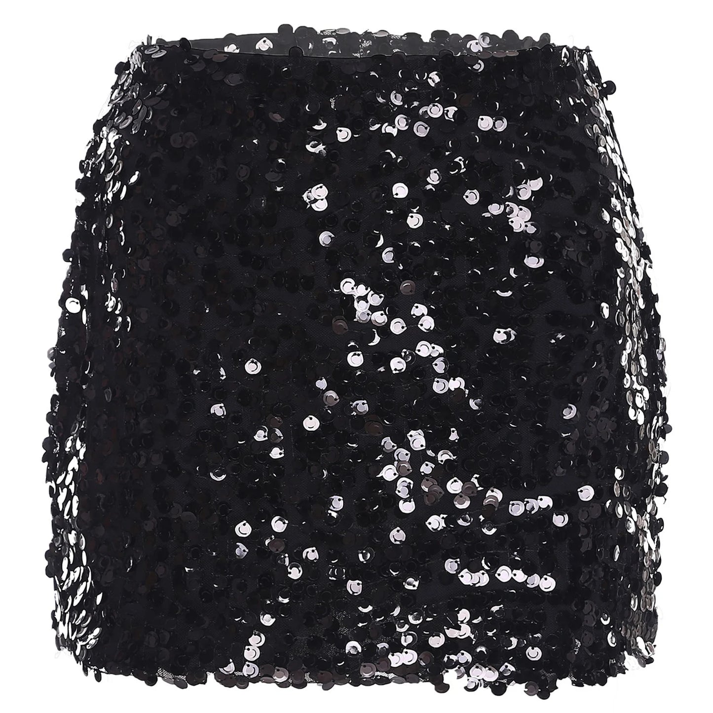 Sparkly Orange Sequin Mini Skirt - Premium Glitter Bodycon Club Nightwear - Vibrant Summer Festival Rave Outfits - High-Waisted Shimmering Party A-Line Skirt for Women