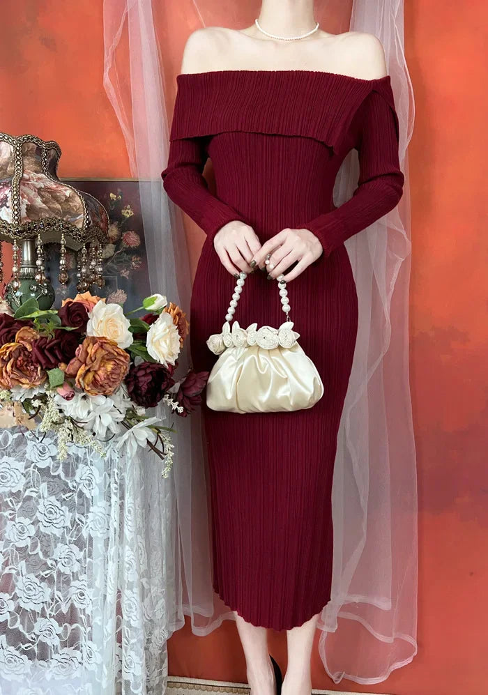 The Amélie Off-Shoulder Column Dress