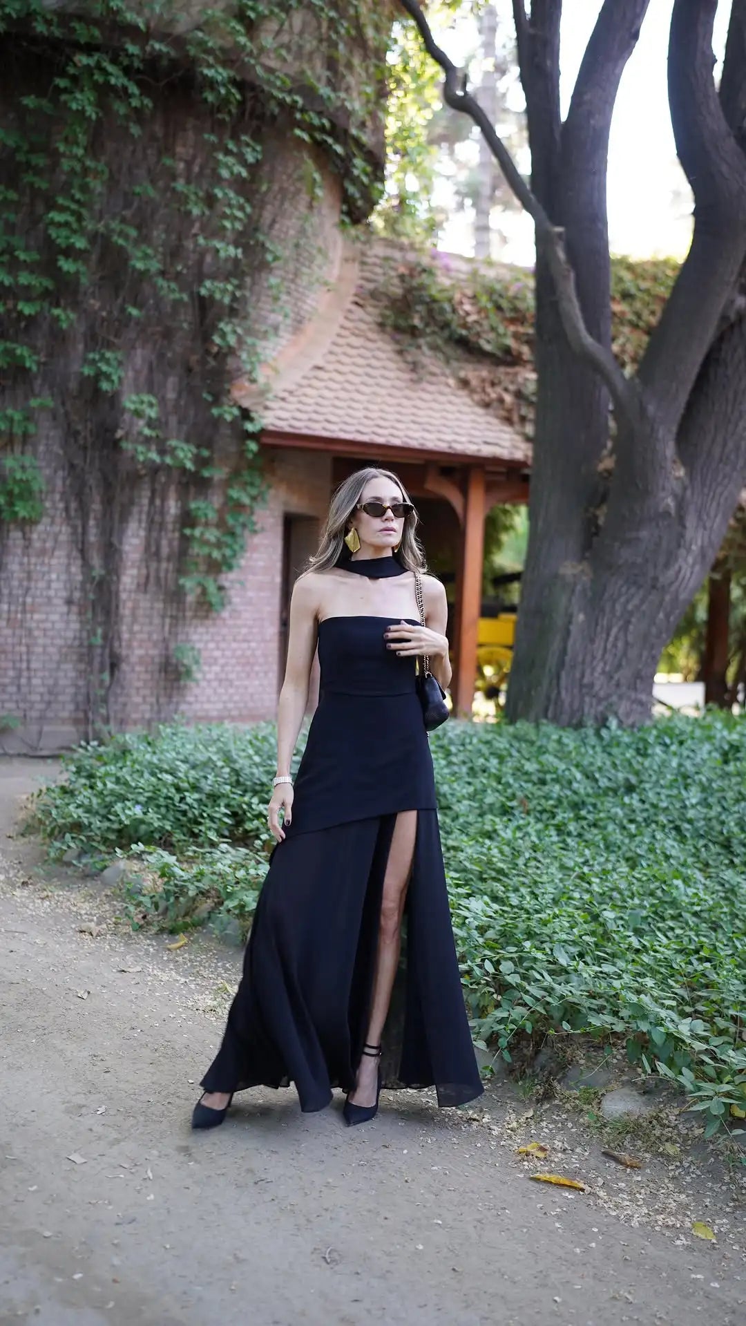 The Solenne Draped Sheer Gown
