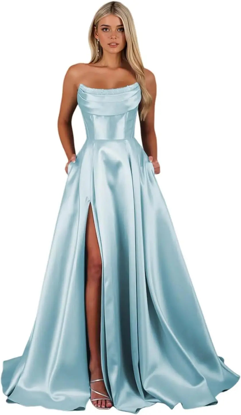 "Éclat du Soir" Satin Gown