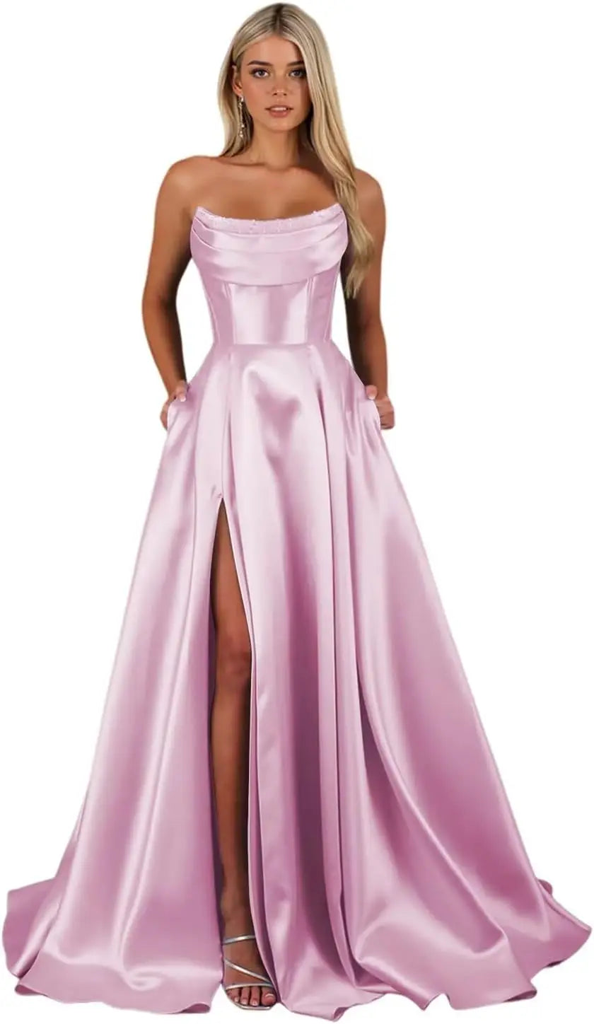 "Éclat du Soir" Satin Gown