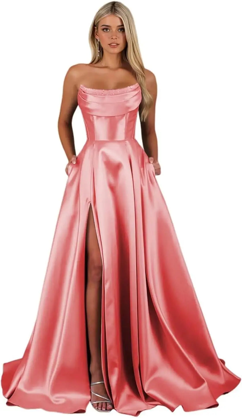 "Éclat du Soir" Satin Gown