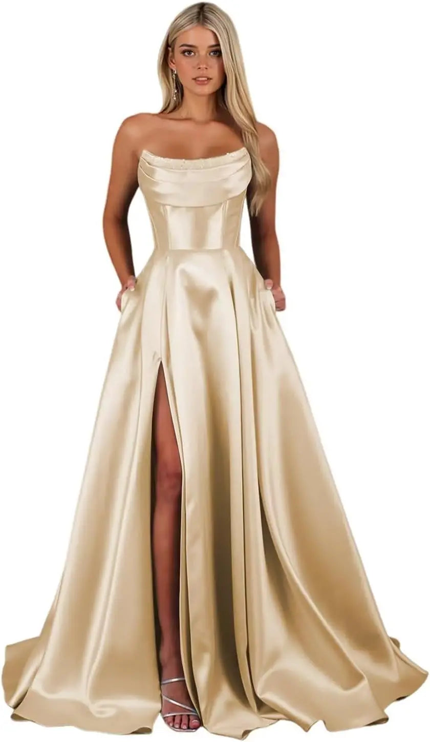 "Éclat du Soir" Satin Gown