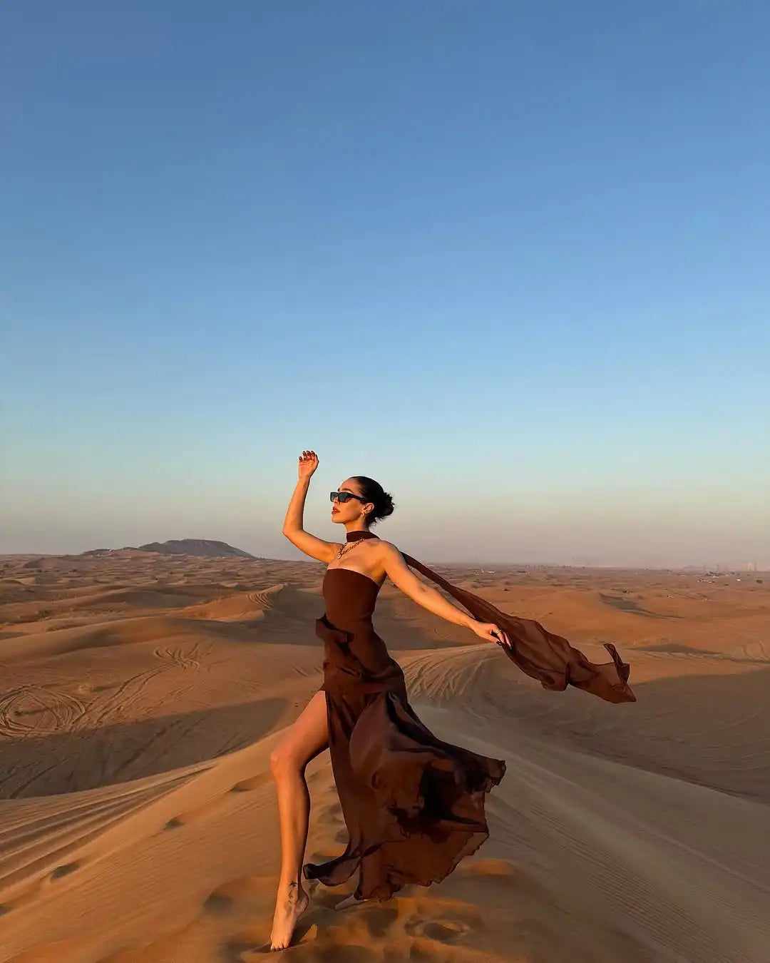The Solenne Draped Sheer Gown