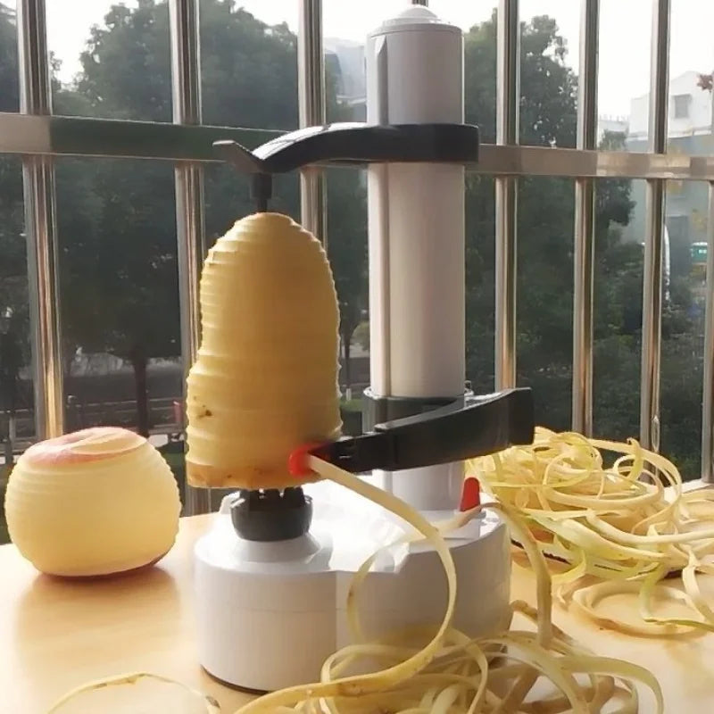 Automatic Electric Potato Peeler & Fruit Slicer Machine - Robotic Rotating Peeler for Apples, Kiwis, Mangoes & Oranges - Hands-Free Kitchen Prep Tool