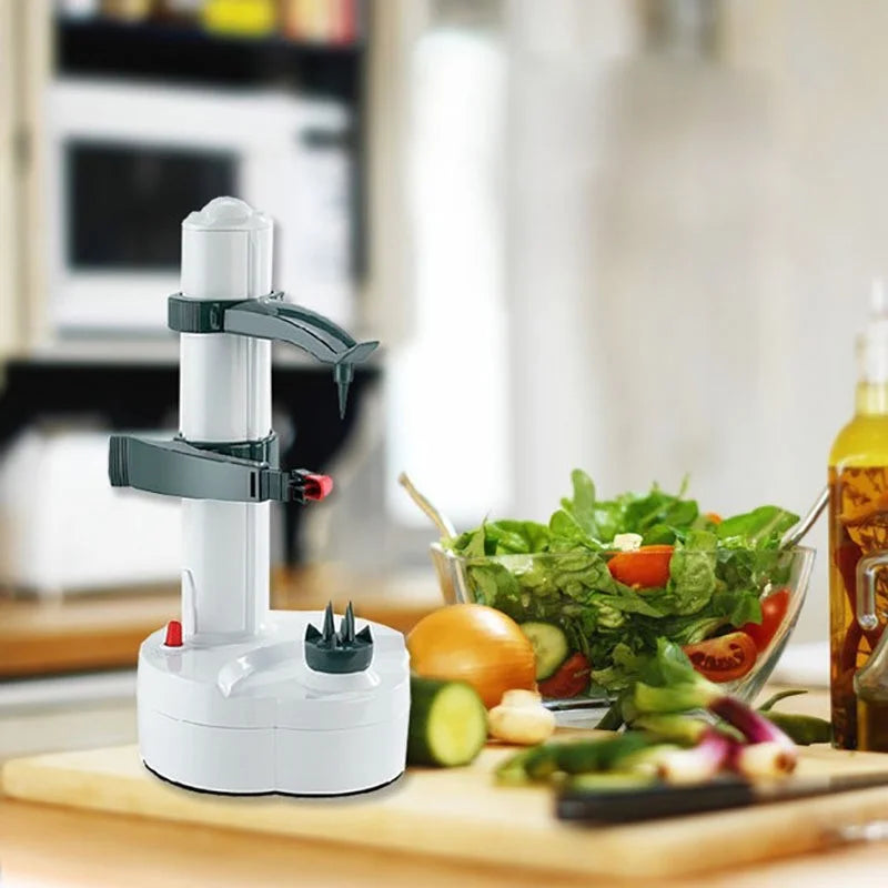 Automatic Electric Potato Peeler & Fruit Slicer Machine - Robotic Rotating Peeler for Apples, Kiwis, Mangoes & Oranges - Hands-Free Kitchen Prep Tool