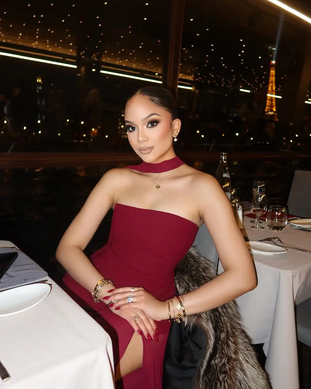 The Solenne Draped Sheer Gown