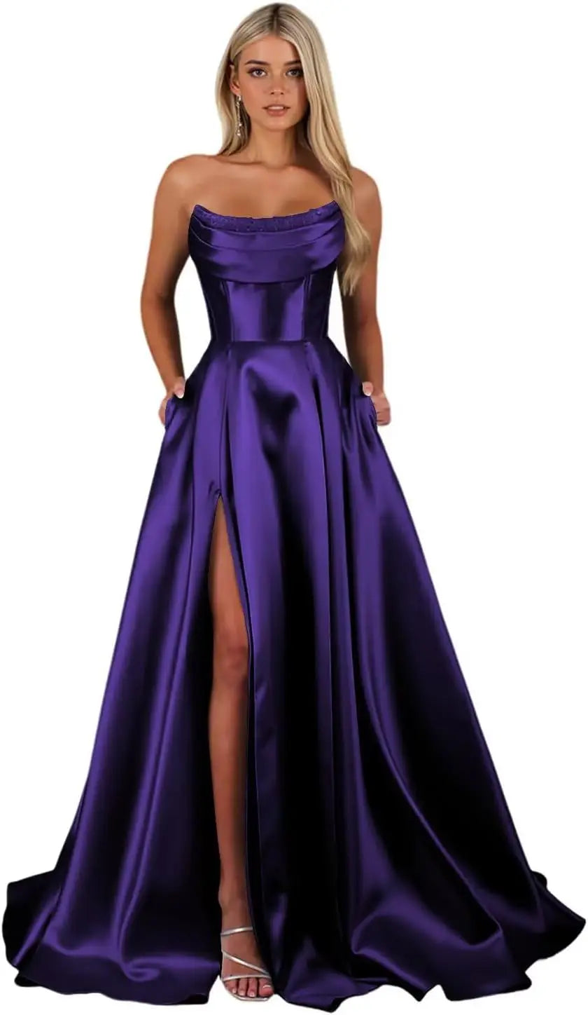 "Éclat du Soir" Satin Gown