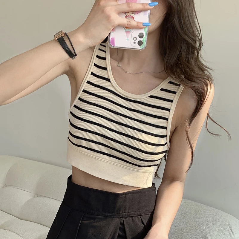 Striped Knitted Camisole Top