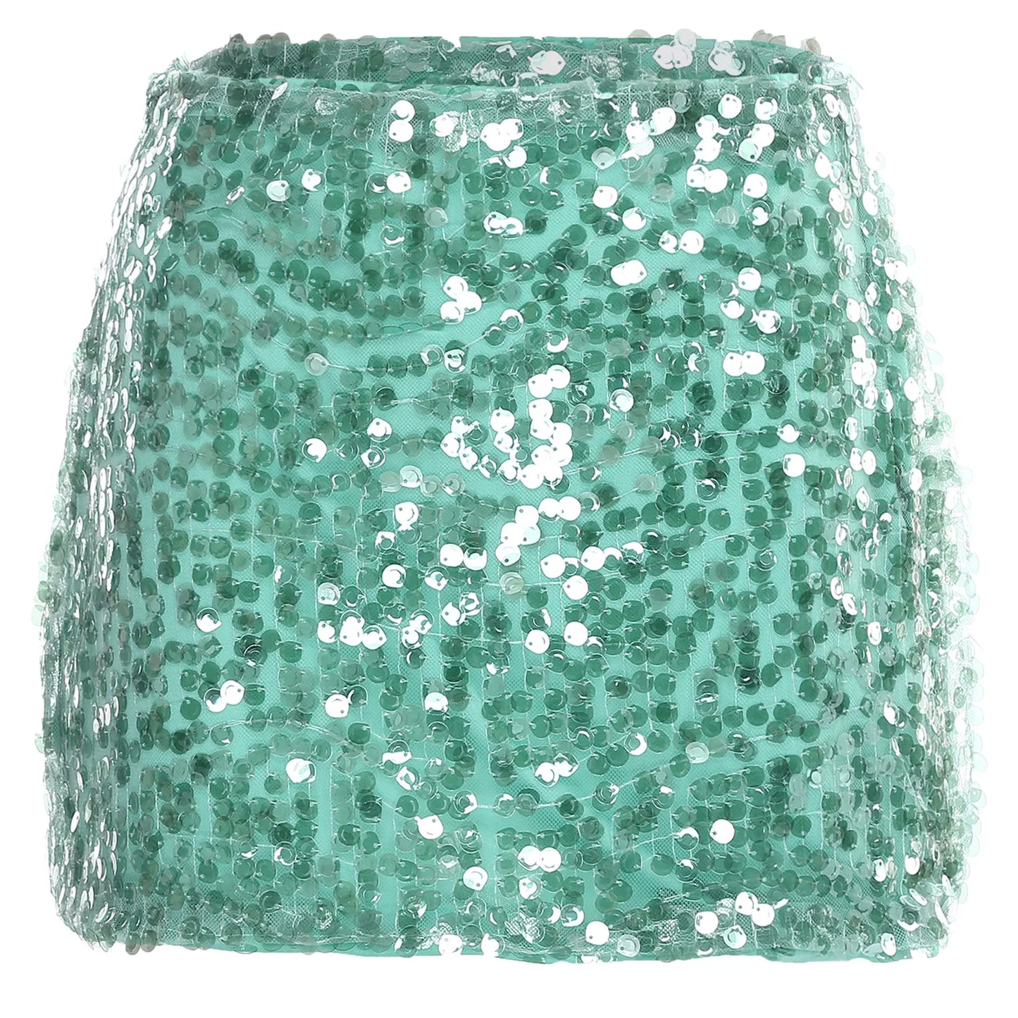 Sparkly Orange Sequin Mini Skirt - Premium Glitter Bodycon Club Nightwear - Vibrant Summer Festival Rave Outfits - High-Waisted Shimmering Party A-Line Skirt for Women