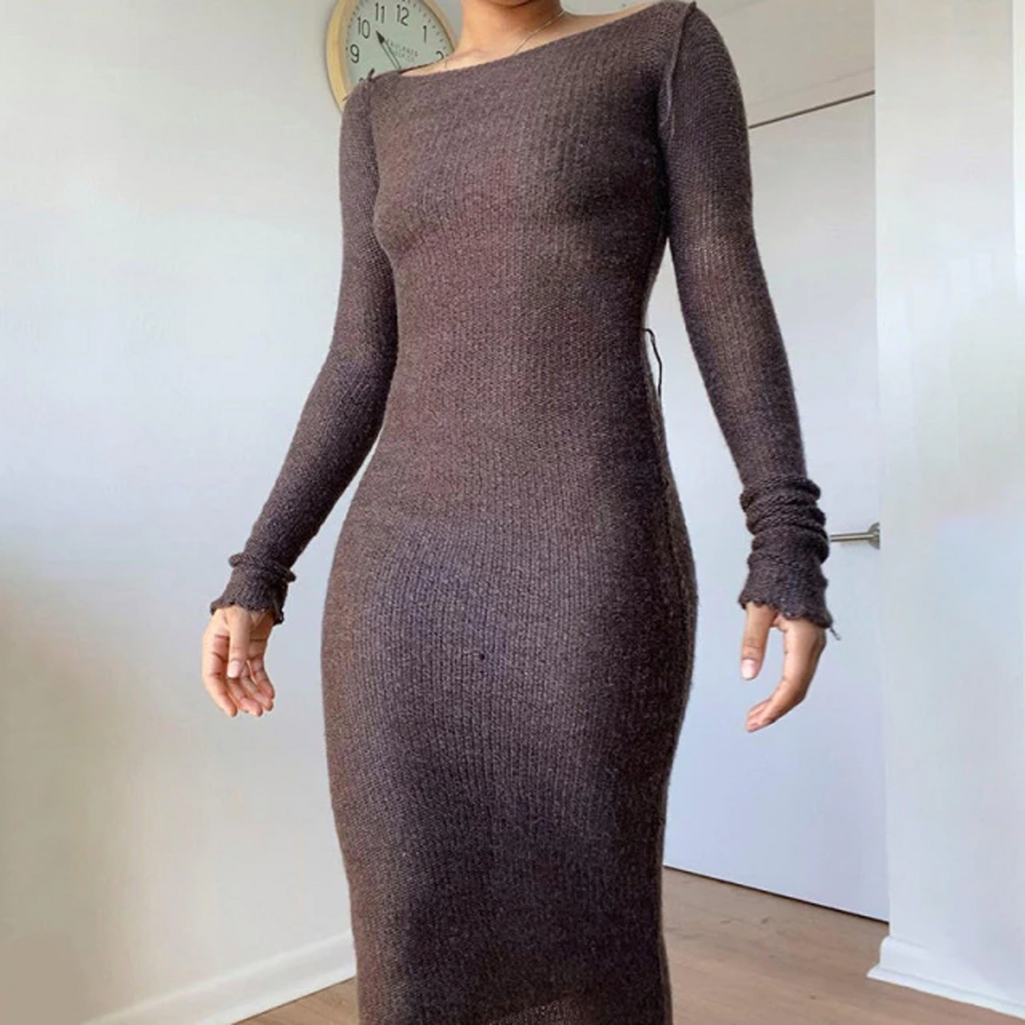 Casual Fashion Knitted Bodycon Dress