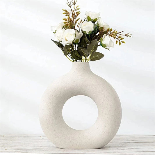 Circular Hollow Ceramic Vase