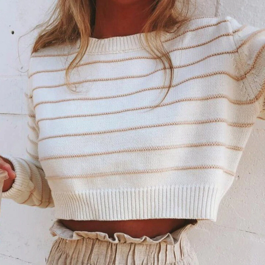 Knitted Loose Autumn Casual Fashion Sweatshirt Crop Tops