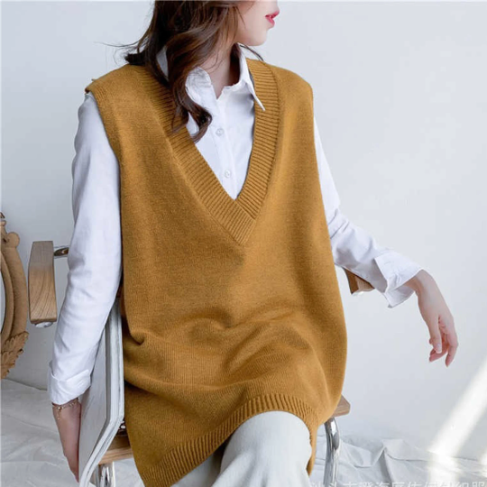 Knitted Oversized Autumn Chic Fashion Casual Vest(One Size)