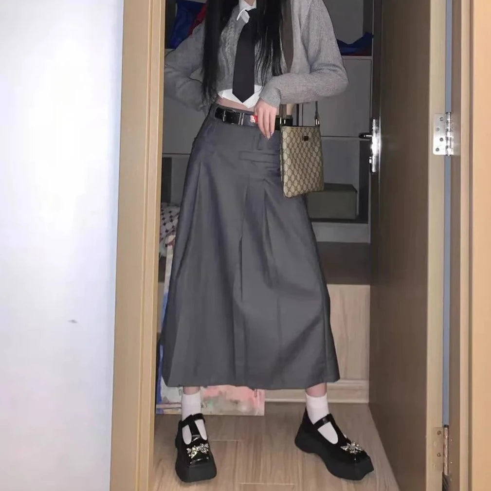 Vintage Pleated Maxi Skirt