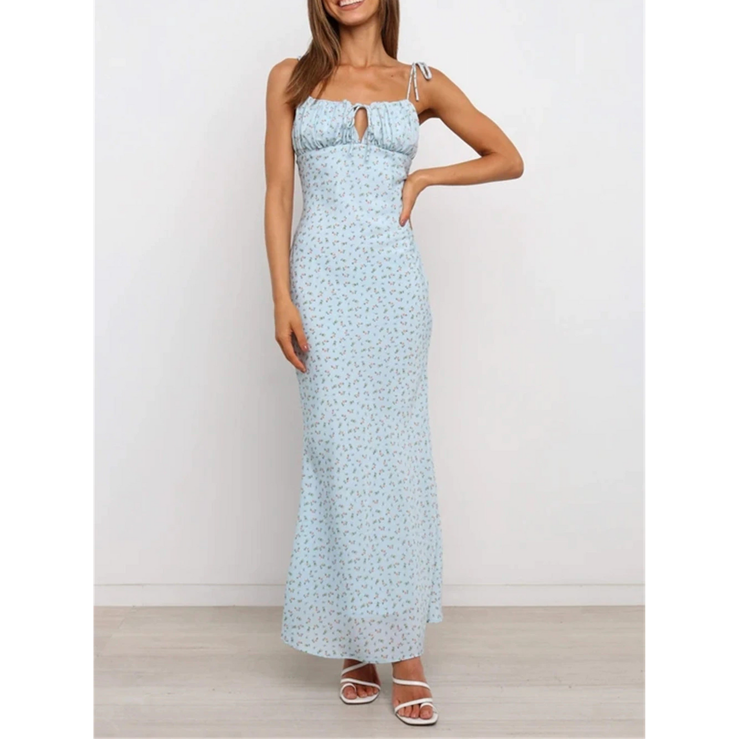 Floral Print Elegant Maxi Sundress
