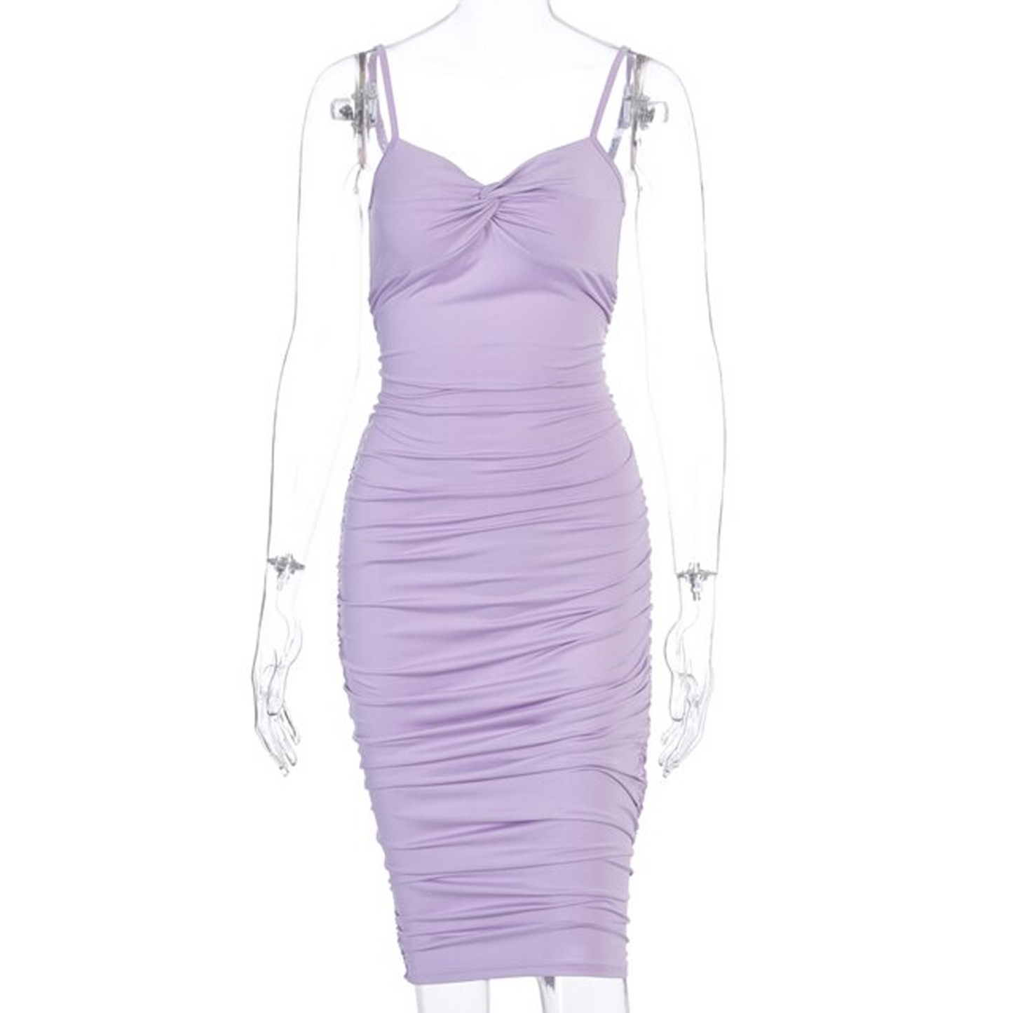 Ruched Hollow Out Party Midi Dress
