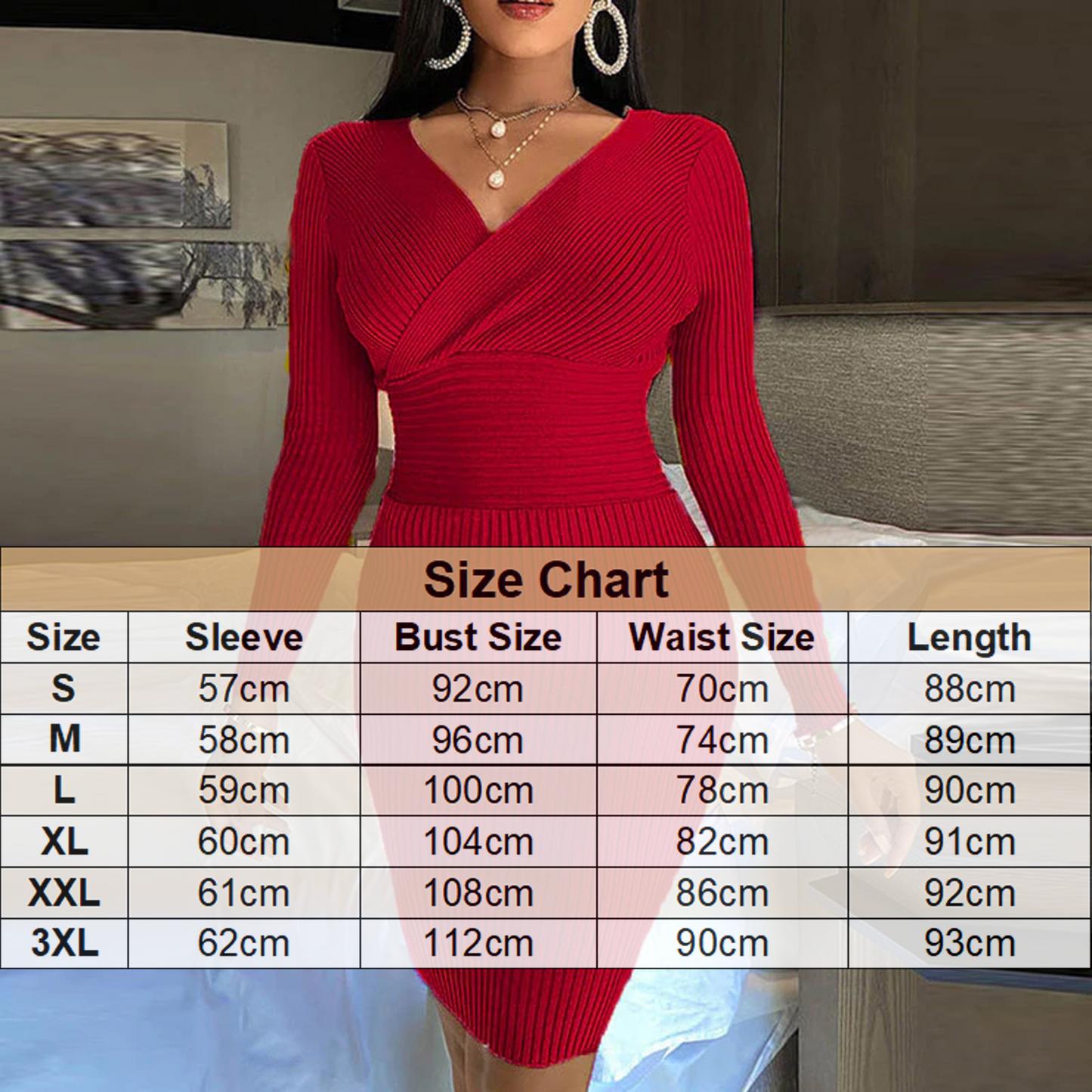 Women's Elegant V Neck Slim Fit Bodyon Dress Mini Dresses