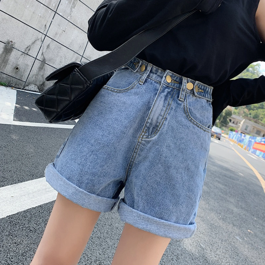 Denim Elegant Casual High Waist Summer Fahion Kpop Style Shorts