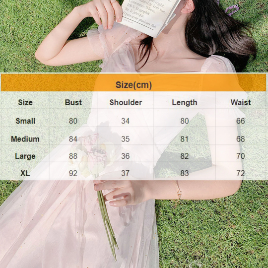 Women's Fairy Chiffon Puff Shoulder Sleeves Dress