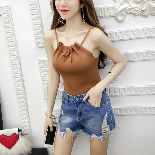 Women's Tie Up Spaghetti Straps Style Shirt