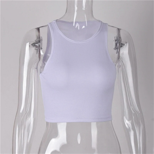 Solid Black and White Colors Sexy Fit Casual Tank Top