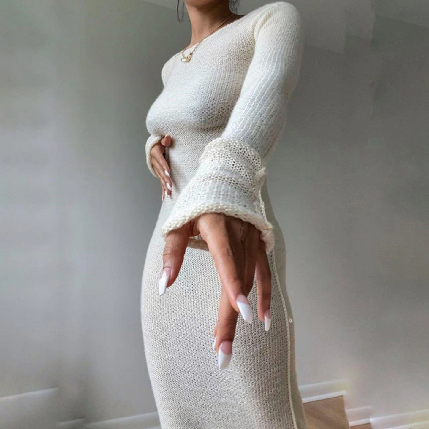 Casual Fashion Knitted Bodycon Dress