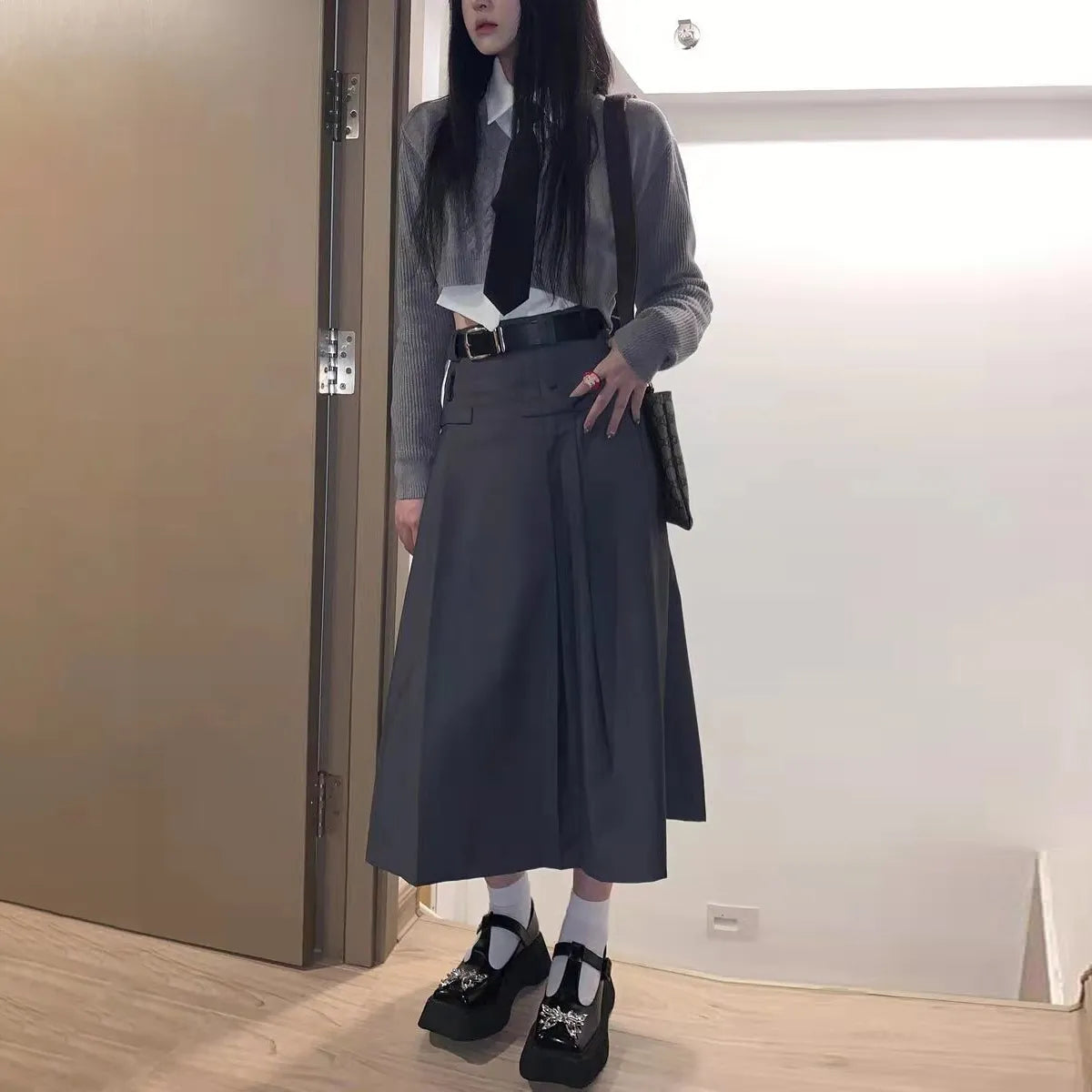 Vintage Pleated Maxi Skirt