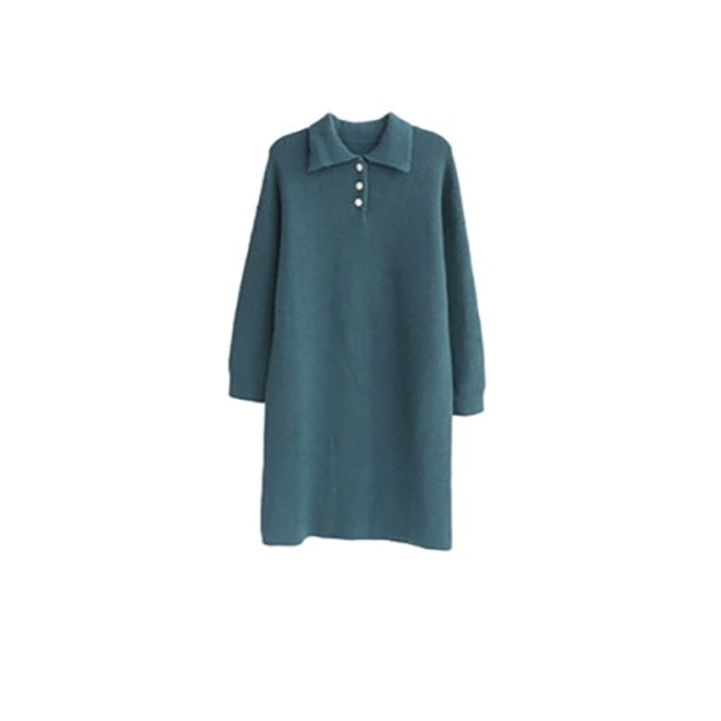 Long Autumn Knitted Sweater - Women Fashion Loose Dress