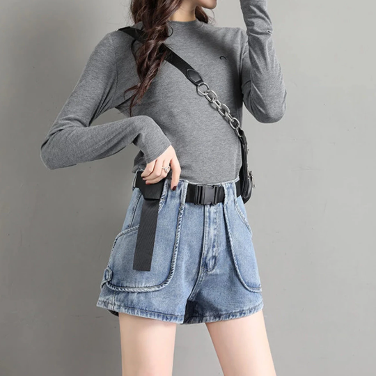 Tomb Raider Vibe High Waist Short - Women Belted Streetwear