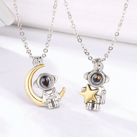 Love Astronaut Couples Necklace Gift